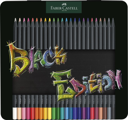 Faber-Castell Black Edition Colour Pencils - Tin of 24