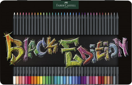 Faber-Castell Black Edition Colour Pencils - Tin of 48