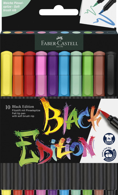 Faber-Castell Black Edition Brush Pen - Box of 10