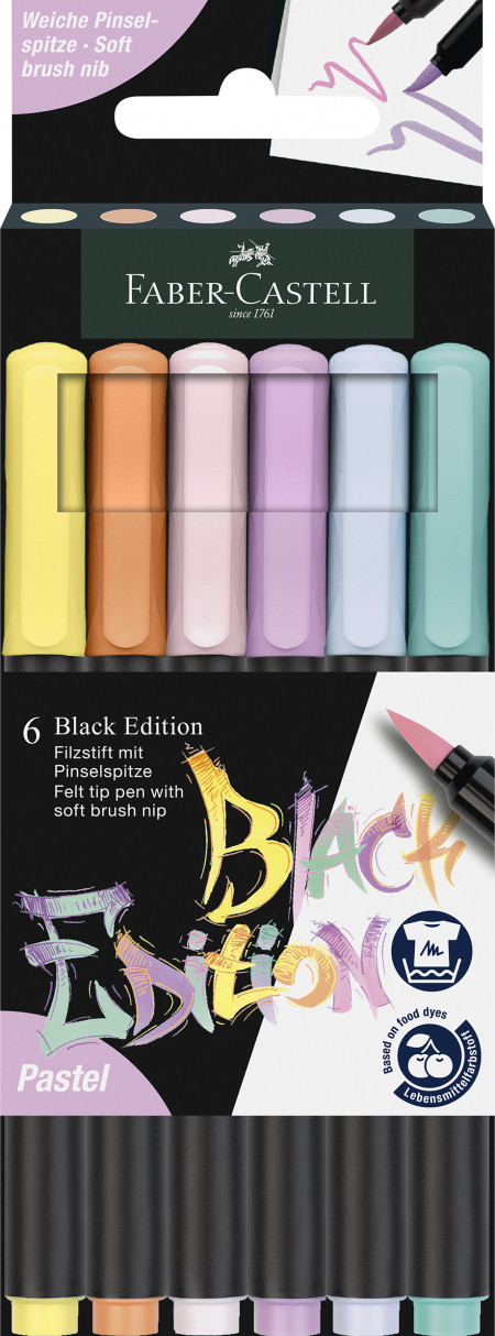 Faber-Castell Black Edition Brush Pen - Pastel (Box of 20)