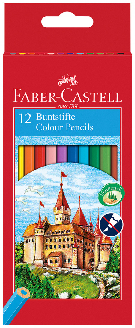 Faber-Castell Classic Colouring Pencils - Assorted Colours (Pack of 12)