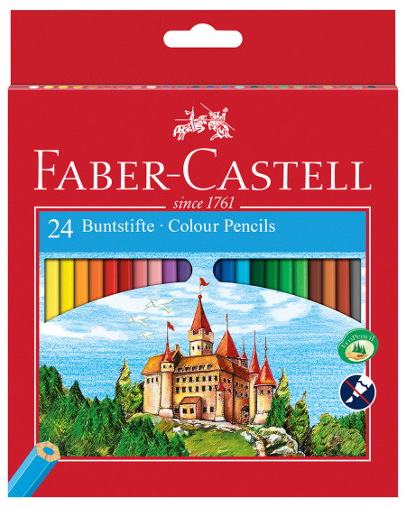 Faber-Castell Classic Colouring Pencils - Assorted Colours (Pack of 24)