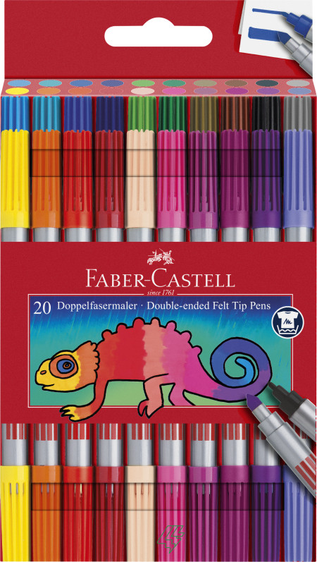 Faber-Castell Double Fibre-Tip Pen Set - Pack of 20