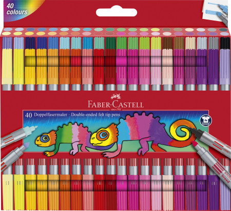 Faber-Castell Double Fibre-Tip Pen Set - Pack of 40