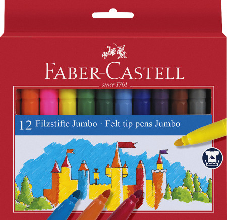 Faber-Castell Jumbo Felt Tip Pen - Wallet of 12