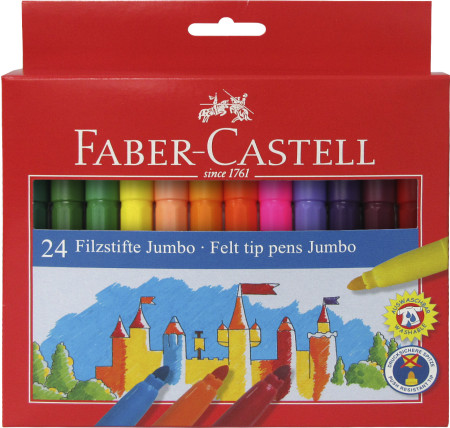 Faber-Castell Jumbo Felt Tip Pen - Wallet of 24