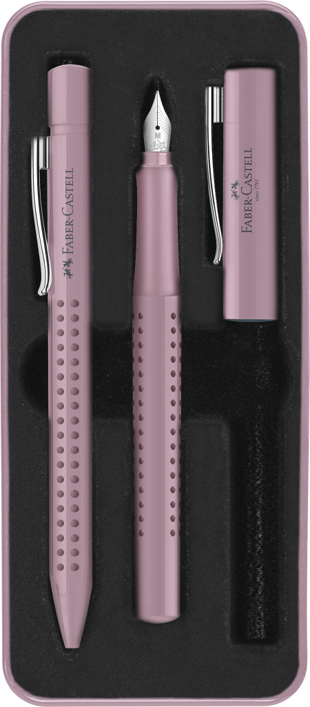 Faber-Castell Grip 2010 Fountain Pen & Ballpoint Pen Set - Rose Shadow