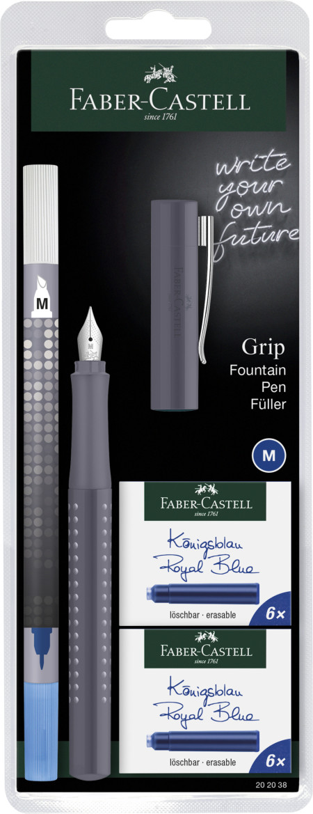 Faber-Castell Grip 2010 Fountain Pen Set - Dapple Grey