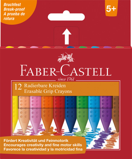 Faber-Castell Plastic Grip Crayons - Box of 12