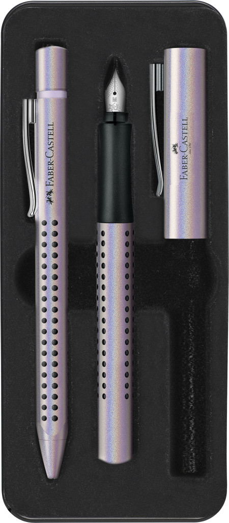 Faber-Castell Grip Glam Edition Fountain Pen & Ballpoint Pen Set - Pearl