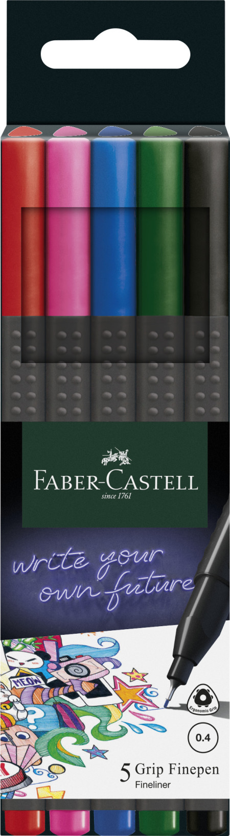 Faber-Castell Grip Finepen - Basic (Pack of 5)