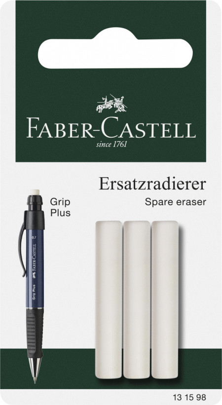 Faber-Castell Grip Plus Spare Eraser - Blister of 3