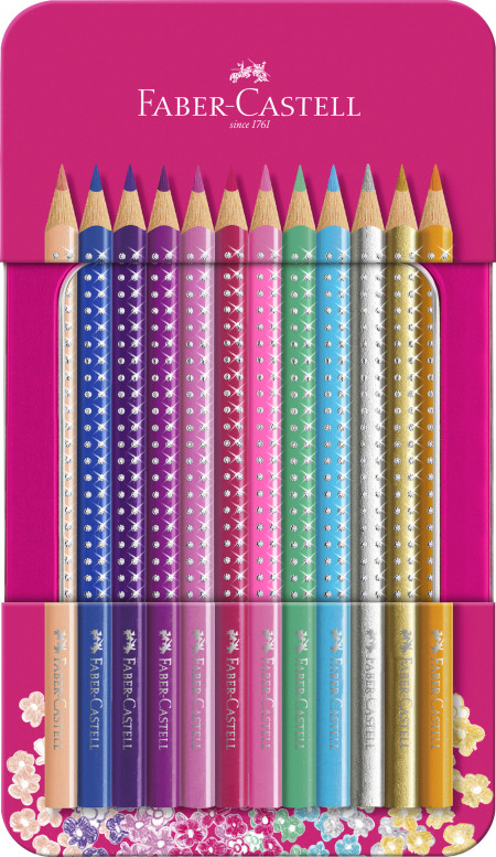 Faber-Castell Sparkle Colour Pencil - Tin of 12