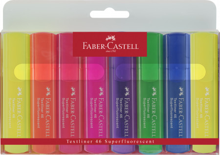 Faber-Castell Textliner 46 Highlighter - Super Flourescent (Wallet of 8)