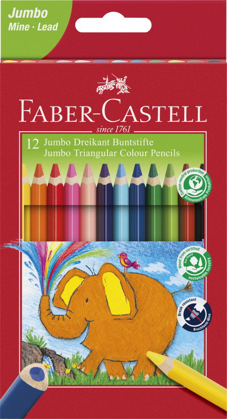 Faber-Castell Triangular Jumbo 5.4mm Colourpen - Box of 12