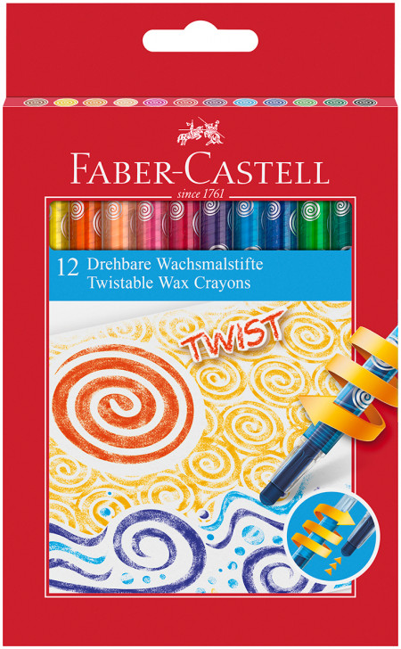 Faber-Castell Jumbo Twist Colouring Crayons - Assorted Colours (Pack of 12)