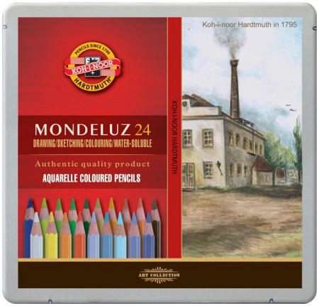 Koh-I-Noor 3724 Aquarell Coloured Pencils - Assorted Landscape Colours (Tin of 24)