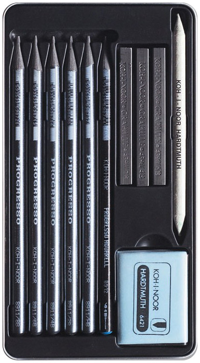 Woodless Graphite Pencils: Set of eight 2B pencils.