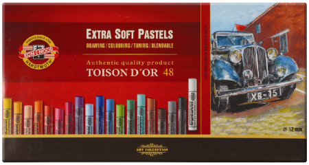 Koh-I-Noor 8556 Artist's Extra Soft Round Dry Chalks - Assorted Colours (Pack of 48)