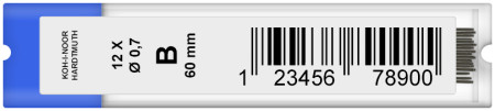 Koh-I-Noor 4162 Fine Graphite Leads - 0.7mm x 60mm (Tube of 12)