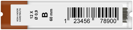 Koh-I-Noor 4172 Fine Graphite Leads - 0.9mm x 60mm (Tube of 12)