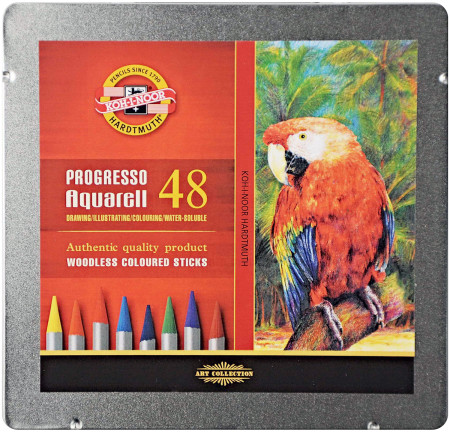 Koh-I-Noor 8786 Woodless Aquarell Coloured Pencils - Assorted Colours (Tin of 48)