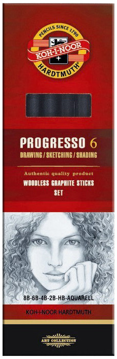 Koh-I-Noor 8915 Woodless Graphite Pencils - Assorted Gradations (Pack of 6)