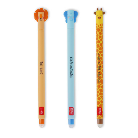 Legami Erasable Gel Pen - Wild Savannah (Set of 3)