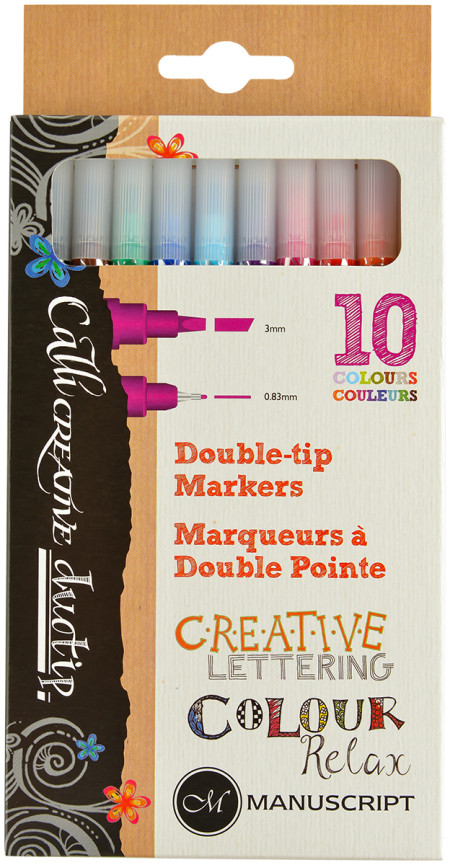 Manuscript Callicreative Duotip Markers - Assorted Colours (Pack of 10)