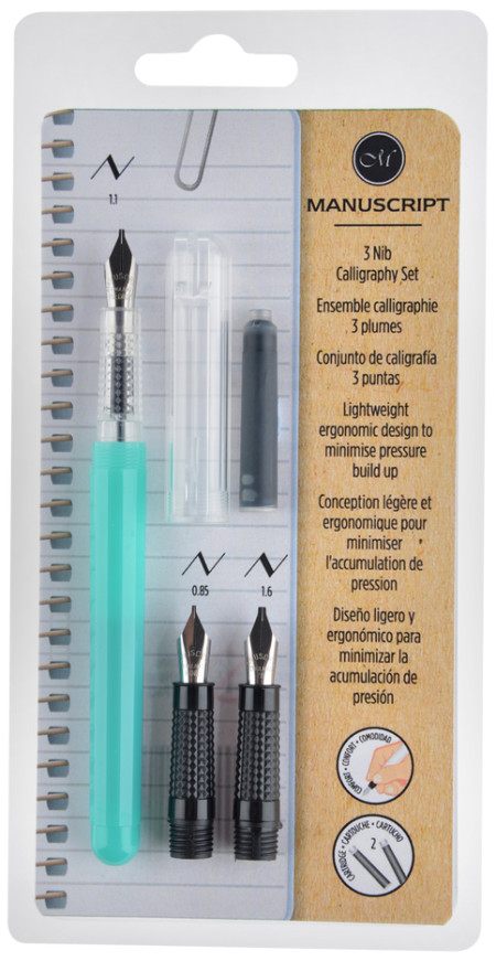 Manuscript Calligraphy Set - 3 Nibs - Left Handed