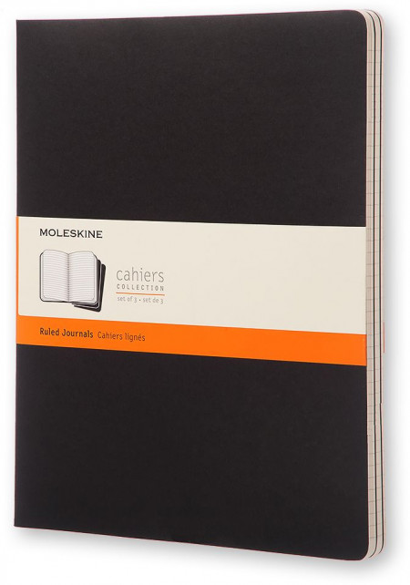 Moleskine Cahier Extra Extra Large Journal - Ruled - Set of 3 - Assorted