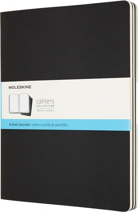 Moleskine Cahier Extra Extra Large Journal - Dotted - Set of 3 - Assorted