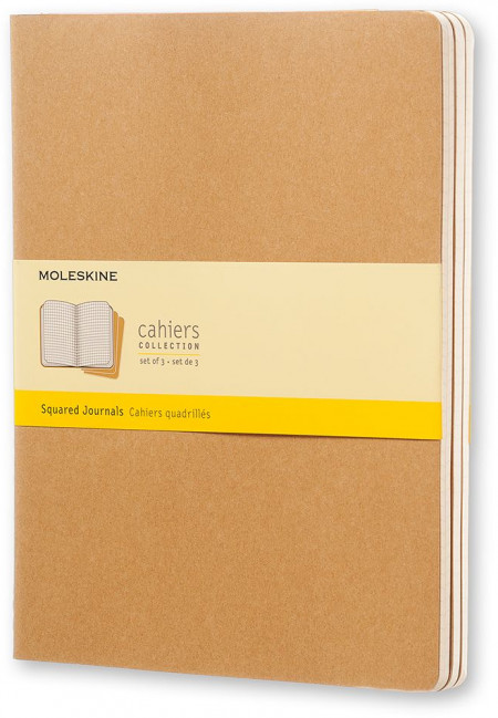 Moleskine Cahier Extra Large Journal - Squared - Set of 3 - Assorted