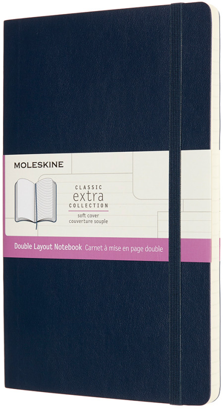 Moleskine Classic Extra Soft Cover Large Notebook - Ruled and Plain - Sapphire Blue