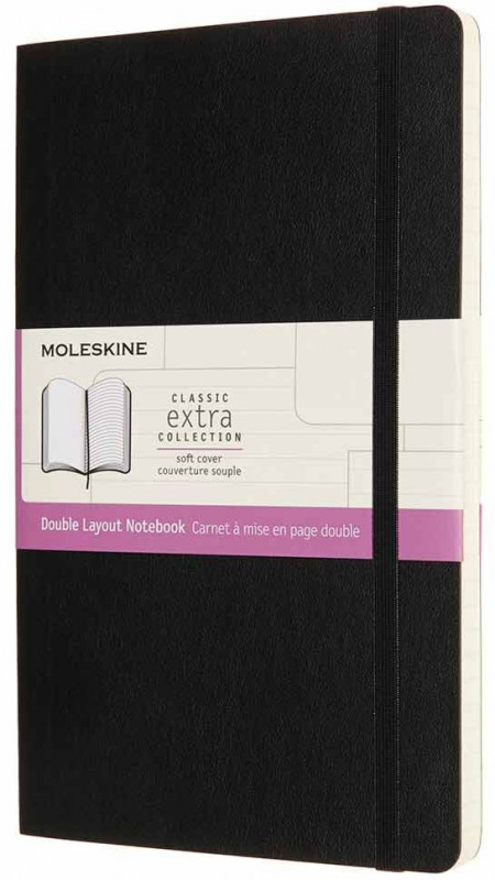 Moleskine Classic Extra Soft Cover Large Notebook - Ruled and Plain - Black