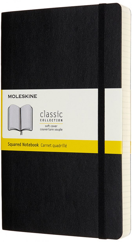 Moleskine Classic Soft Cover Large Expanded Notebook - Squared - Black
