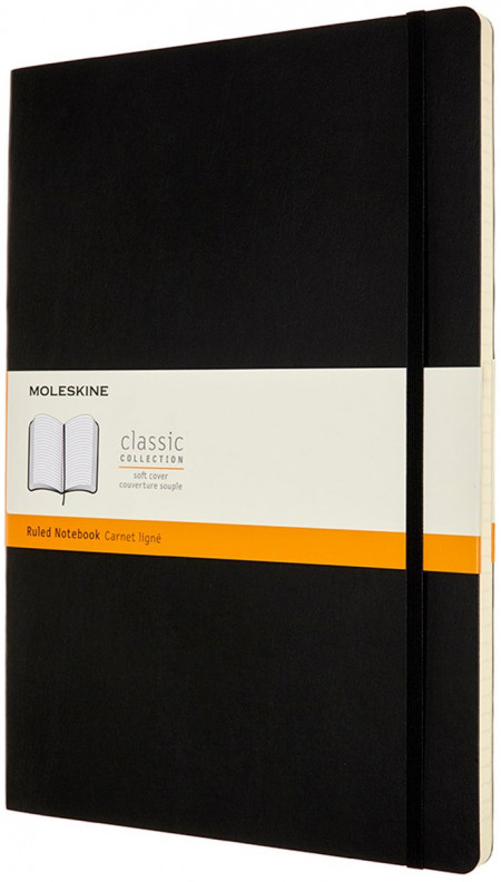 Moleskine Classic Soft Cover A4 Notebook - Ruled - Black