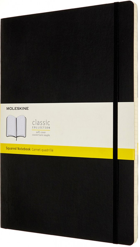Moleskine Classic Soft Cover A4 Notebook - Squared - Black