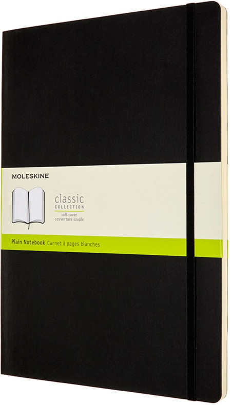 Moleskine Classic Soft Cover A4 Notebook - Plain - Black