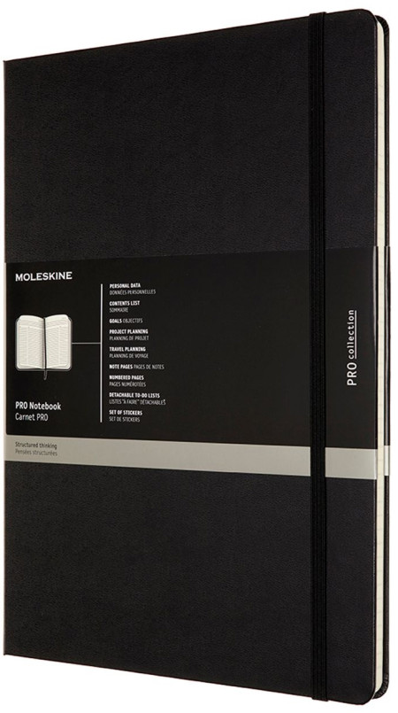Moleskine Pro Hardback A4 Notebook - Black