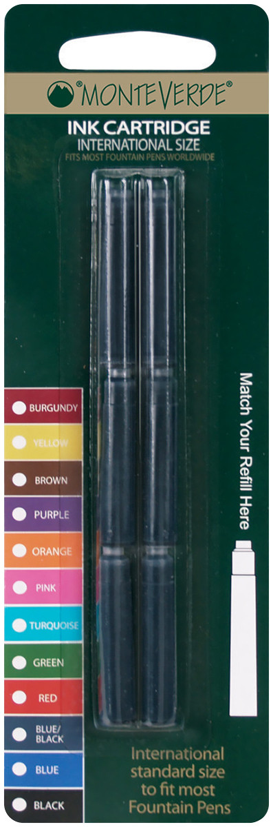 Monteverde Ink Cartridges - Standard International (Blister of 6)