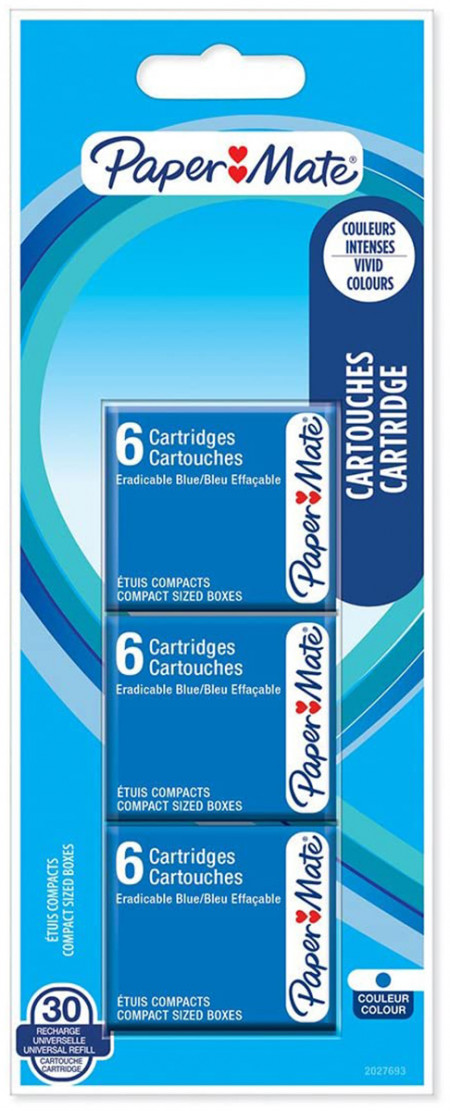 Papermate Ink Cartridge - Blue (Pack of 30)