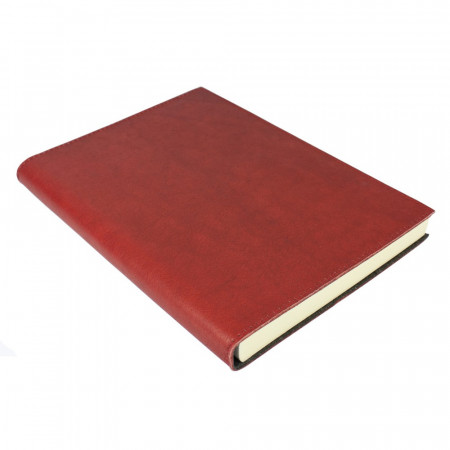 14 x 21cm Roma Luxury Red Italian Leather Journal with Marble Edged Paper 