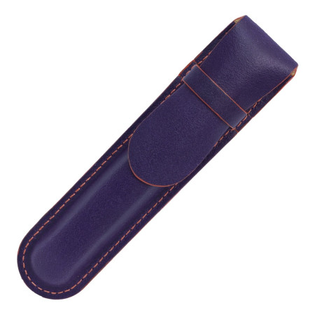 Papuro Single Leather Pen Pouch - Aubergine