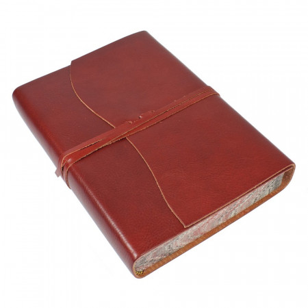 Papuro Roma Leather Journal - Red - Large