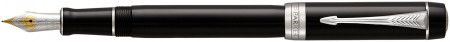 Parker Duofold Classic Fountain Pen - Centennial Black Chrome Trim