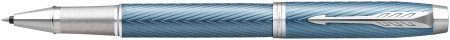 Parker IM Premium Rollerball Pen - Blue Grey Chrome Trim