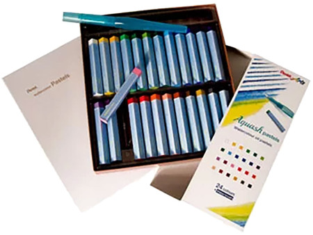 Pentel Arts Watercolour Pastel Set & Mini Brush (Set of 24)