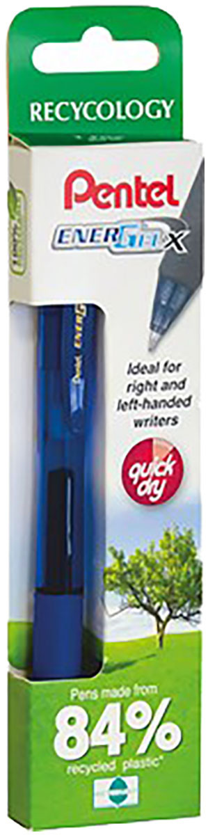 Pentel Energel X Retractable Rollerball Pen - Black (Pack of 2)