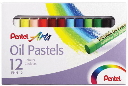 Pentel Arts Oil Pastels - Assorted Colours (Pack of 12)